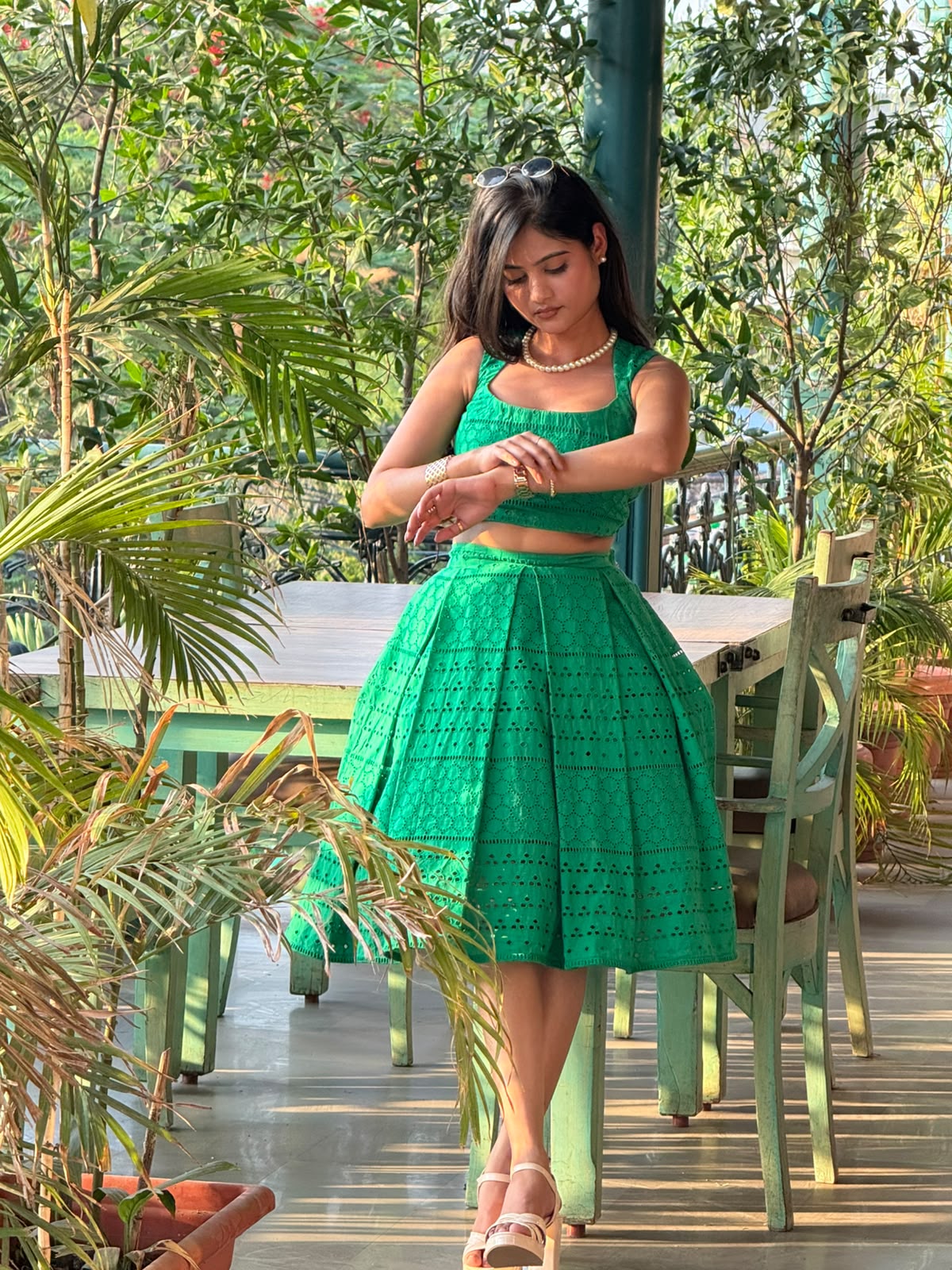 Green Cotton Hakoba Co-ord Set