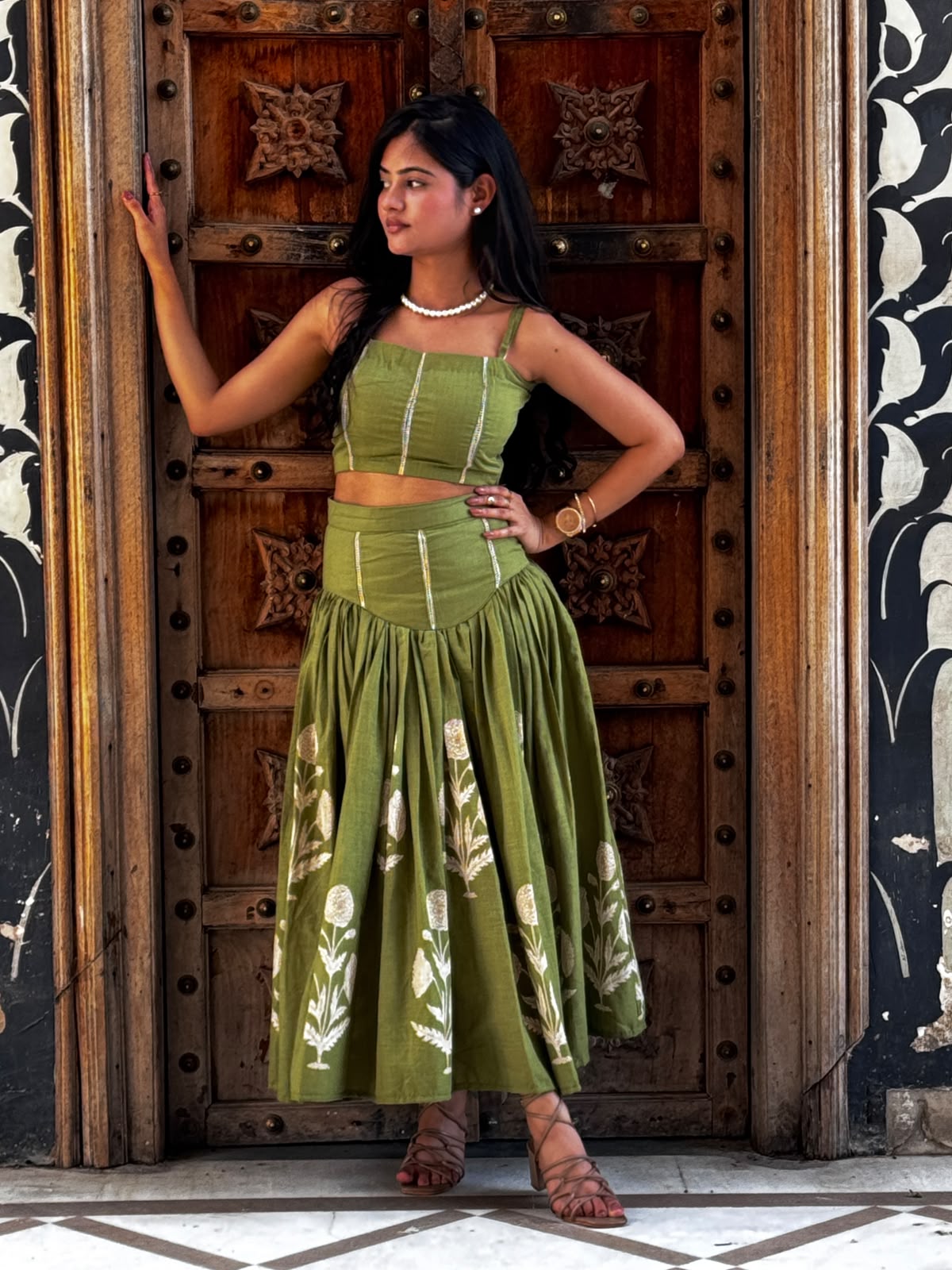 Olive Green Cotton Co-ord Set